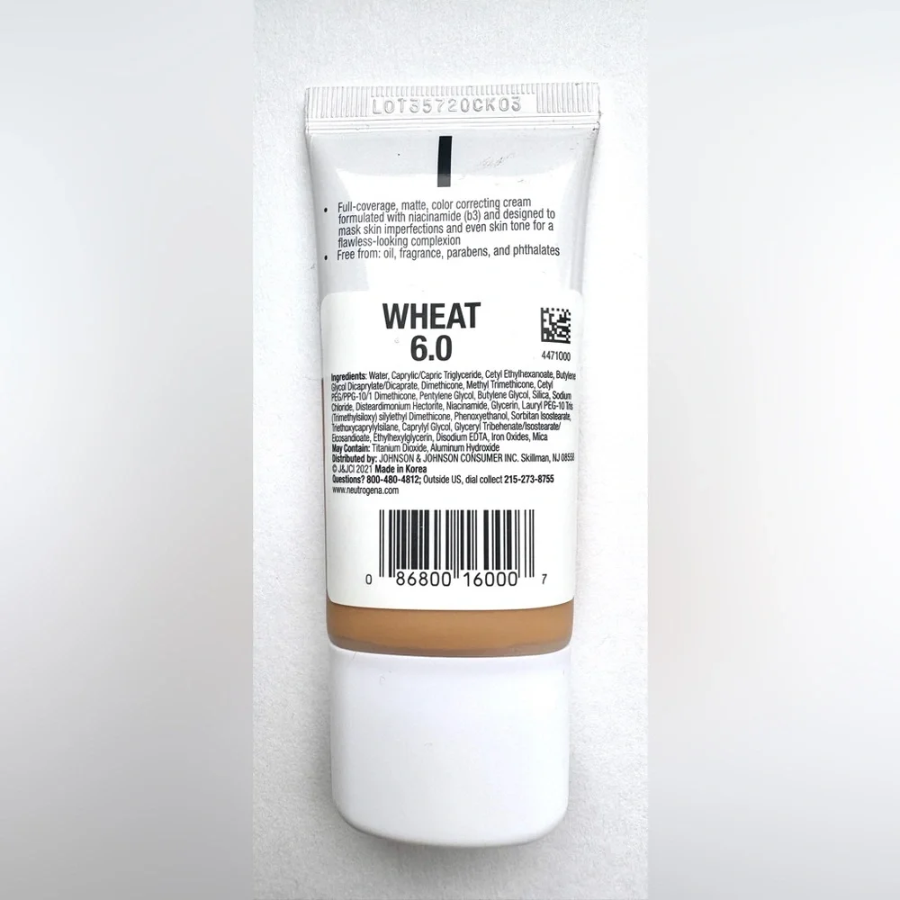 💃 Neutrogena Flawless Matte CC Cream, Wheat 6.0 - 1 oz